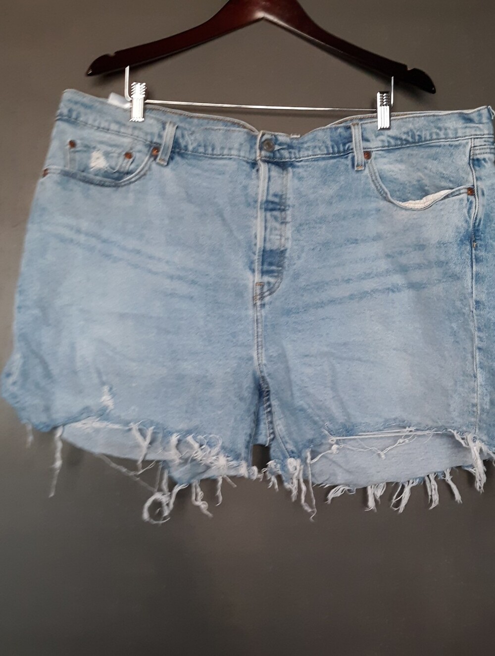 Levi's 501 Women's Plus Cut Off Distressed Jean Shorts Denim Shorts 24W
